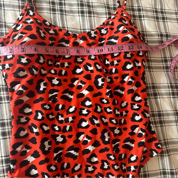 CUPSHE Women's Red V Neck Leopard Print Cut Out Back One Piece Swimsuit NWT XL - Picture 13 of 14